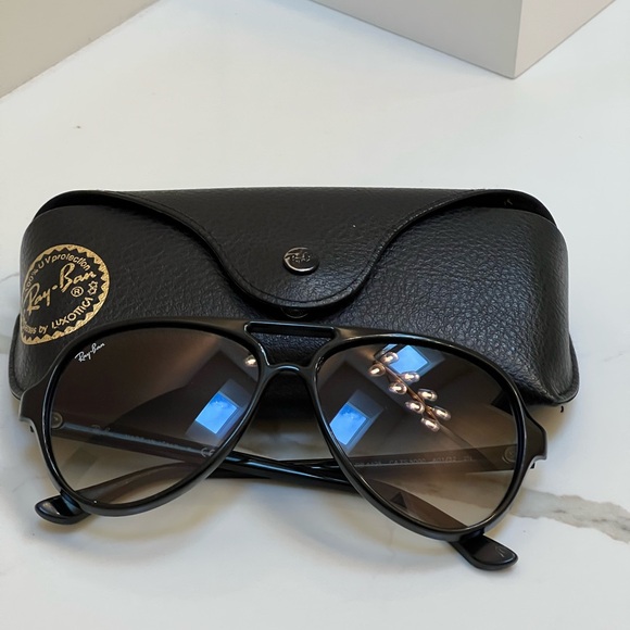 Ray-Ban dark brown and Sunglasses with Case - Picture 1 of 8